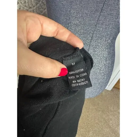 BCBGMAXAZRIA Vintage Y2K Black Cotton Snap Front Bling Hoodie Size Medium - Picture 3 of 6